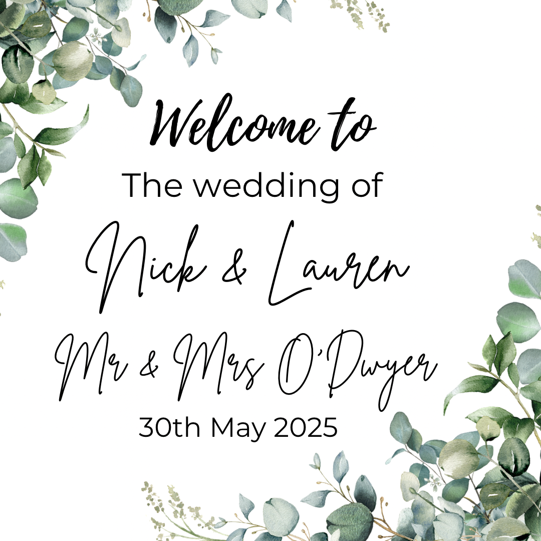 Personalised Wedding Sign Digital Download